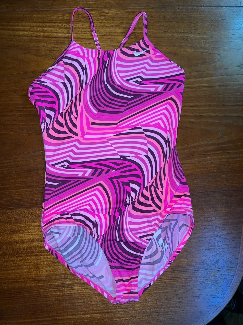 Nike Girls' Pink & Magenta Swirl One-Piece